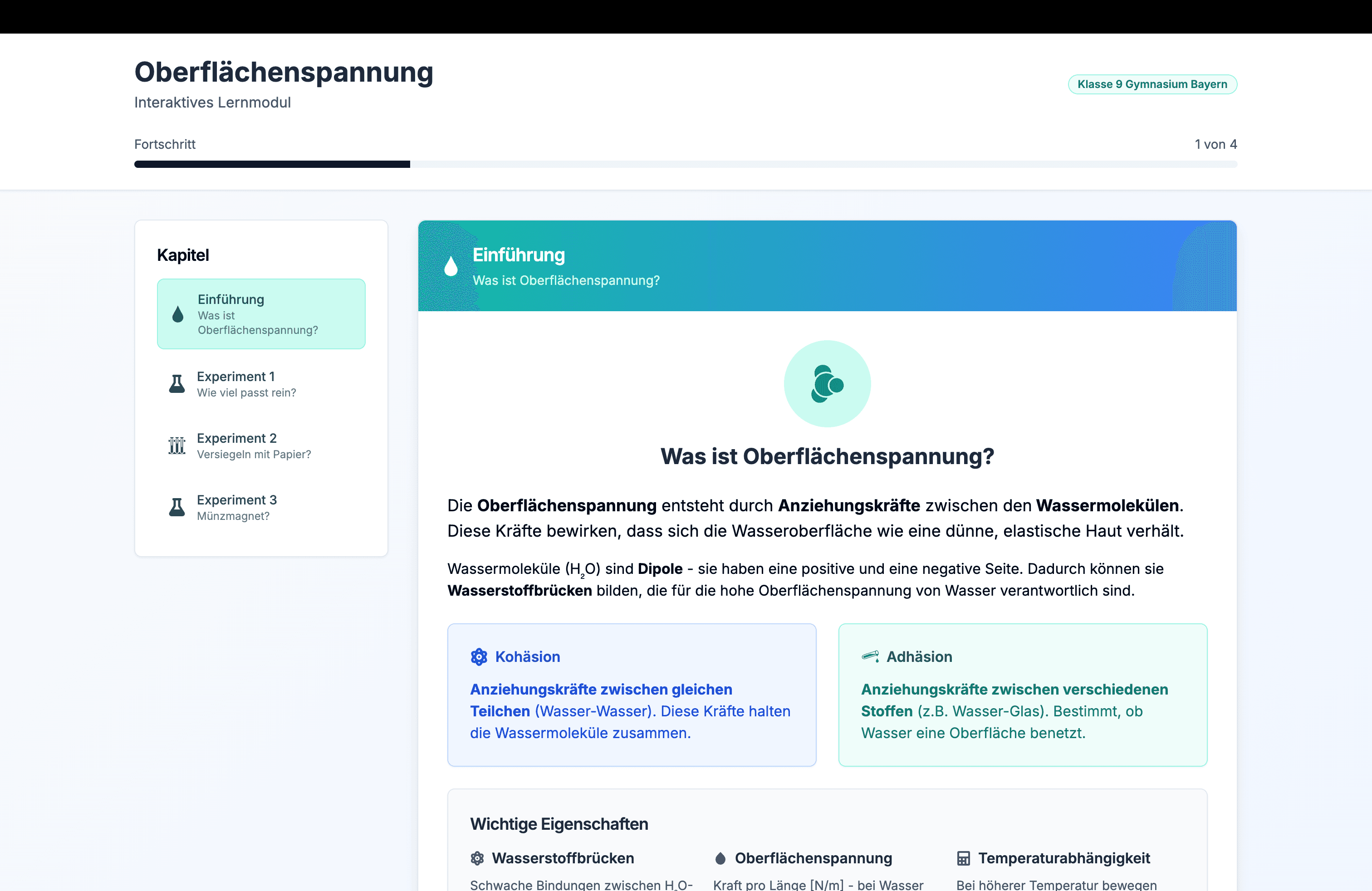 Oberflächenspannung